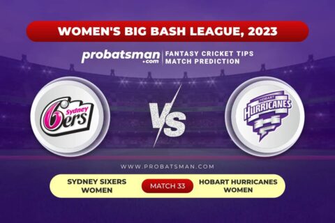 Match 33 SS-W vs HB-W Women's Big Bash League (WBBL) 2023
