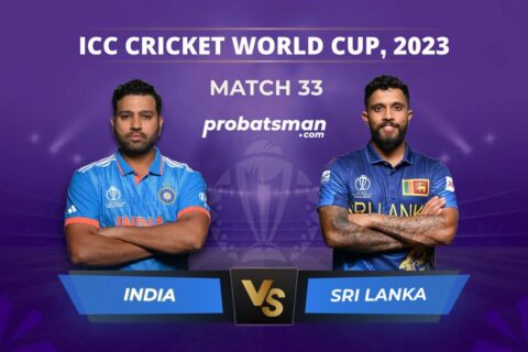 Match 33 of ICC Cricket World Cup 2023 between India vs Sri Lanak