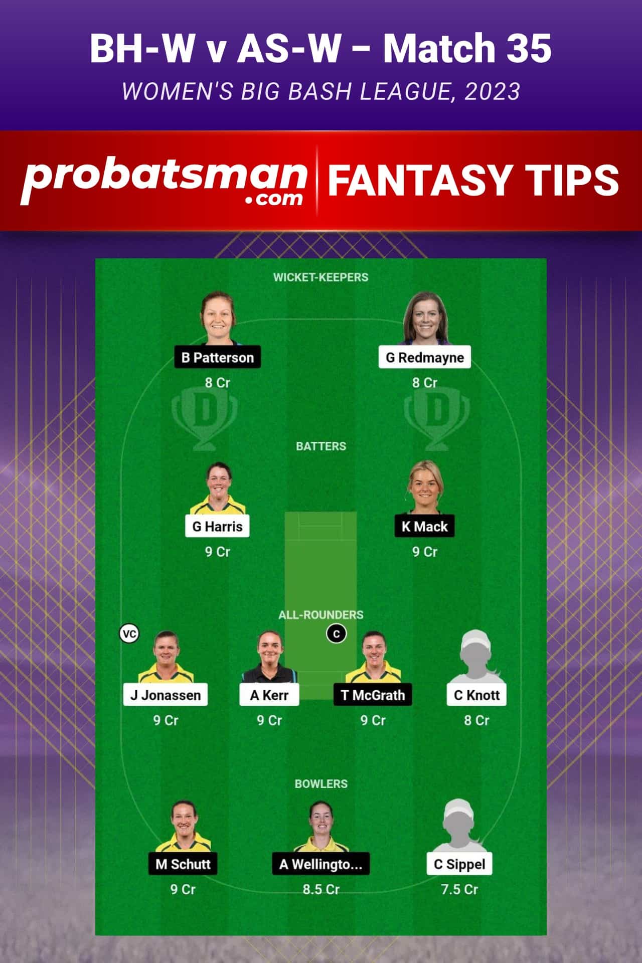 BH-W vs AS-W Dream11 Prediction - Fantasy Team 2 BH-W vs AS-W Dream11 Prediction - Fantasy Team 2