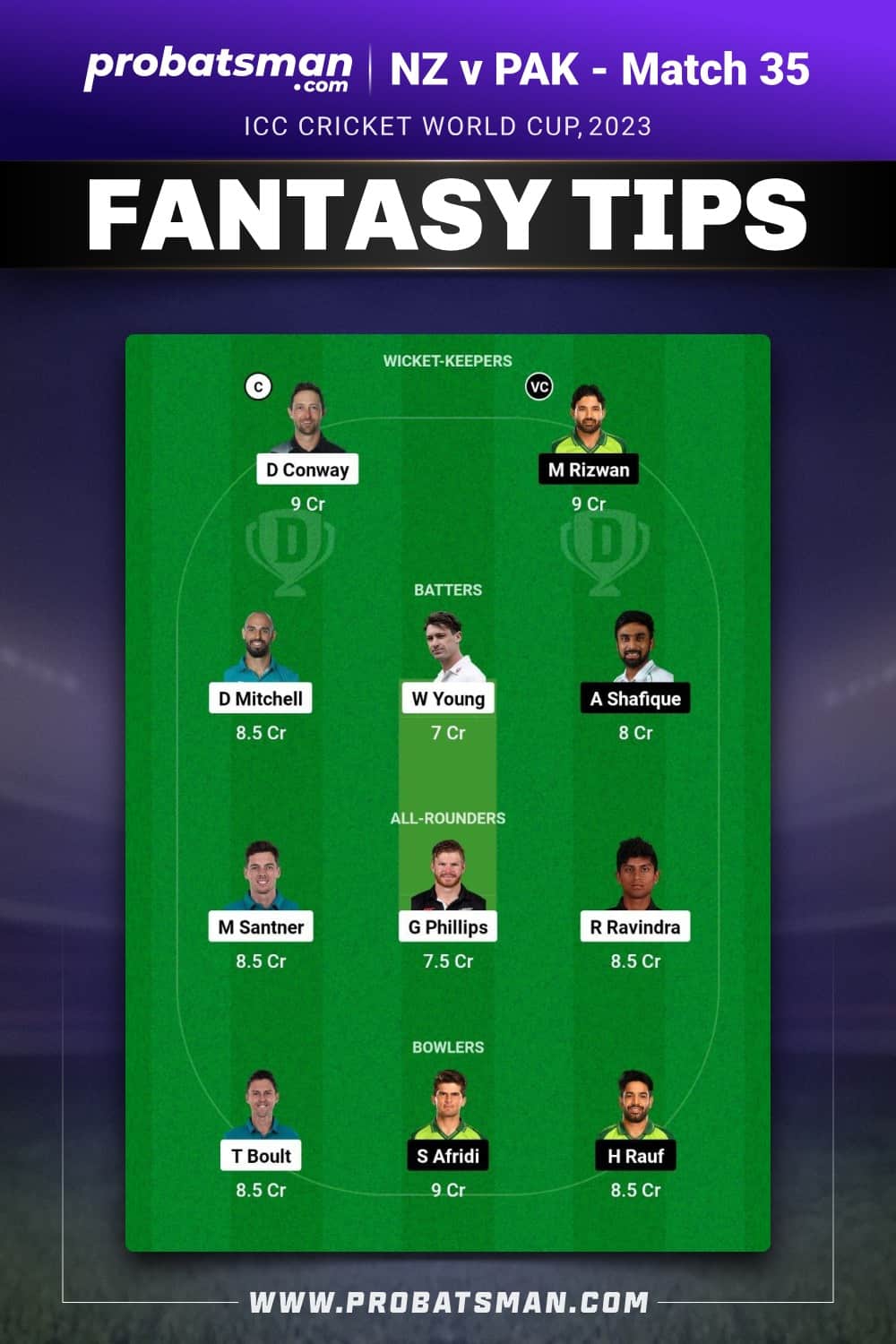 NZ vs PAK Dream11 Prediction - Fantasy Team 2