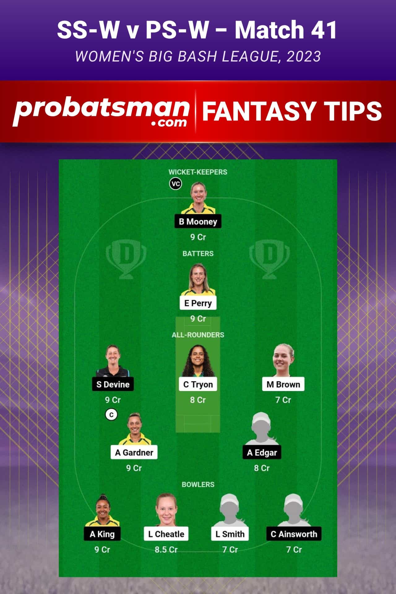 SS-W vs PS-W Dream11 Prediction - Fantasy Team 2