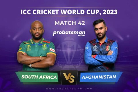 Match 42 of ICC Cricket World Cup 2023 between South Africa vs Afghanistan