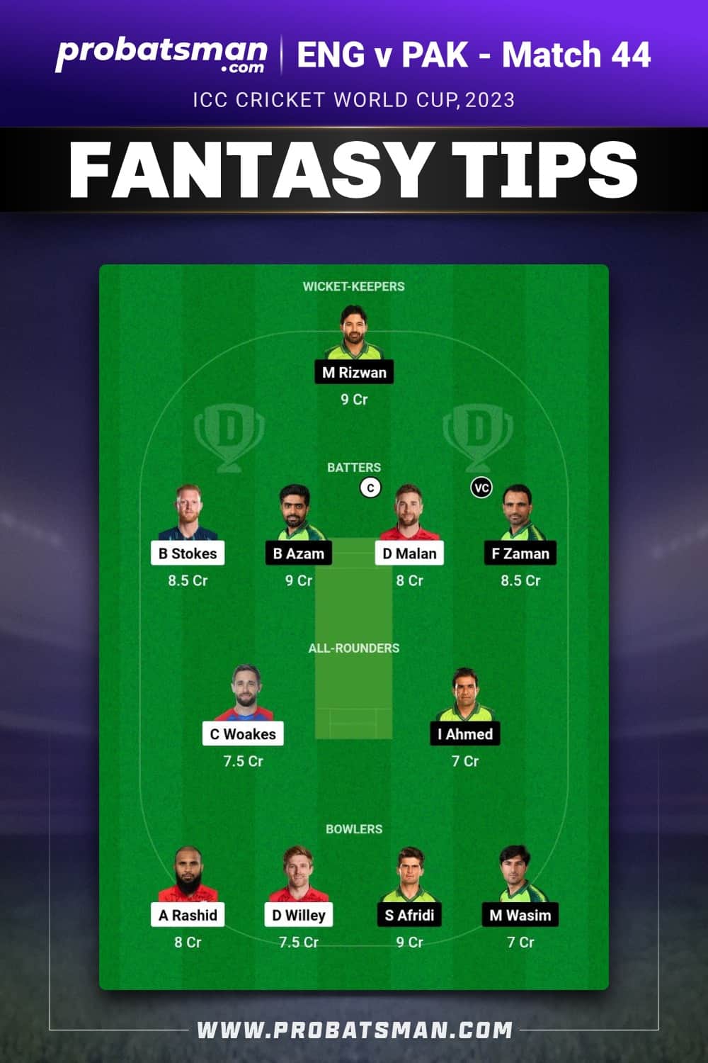 ENG vs PAK Dream11 Prediction - Fantasy Team 2