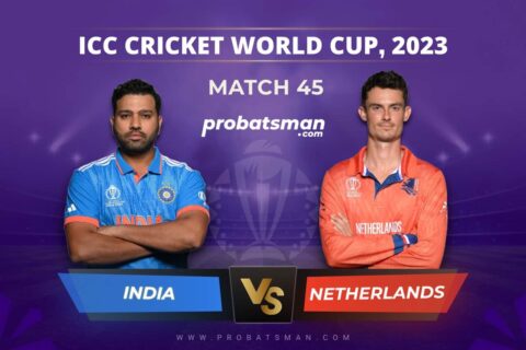 Match 45 of ICC Cricket World Cup 2023 between India vs Netherlands