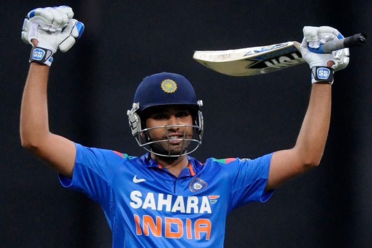 Rohit Sharma celebrating his double century