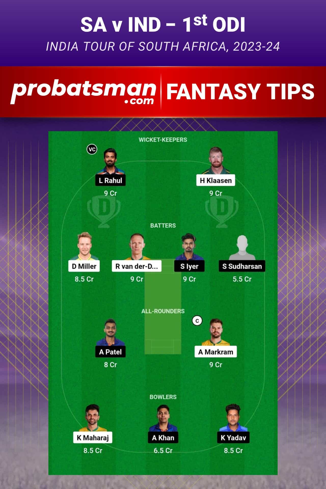 SA vs IND Dream11 Prediction - Fantasy Team 2