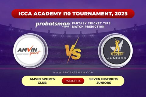 AMV vs SVDJ Dream11 Prediction With Stats, Pitch Report & Player Record of ICCA Academy i10 Tournament, 2023 For Match 14