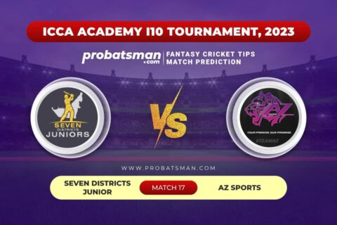 SVDJ vs AZ Dream11 Prediction With Stats, Pitch Report & Player Record of ICCA Academy i10 Tournament, 2023 For Match 17