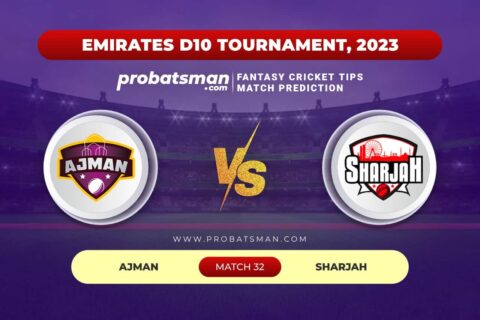 Match 32 AJM vs SHA Emirates D10 Tournament, 2023