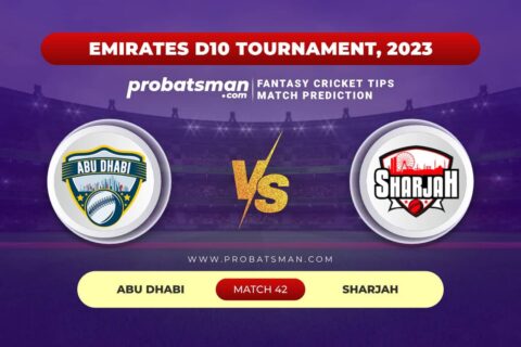 ABD vs SHA Dream11 Prediction With Stats, Pitch Report & Player Record of Emirates D10 Tournament, 2023 For Match 42