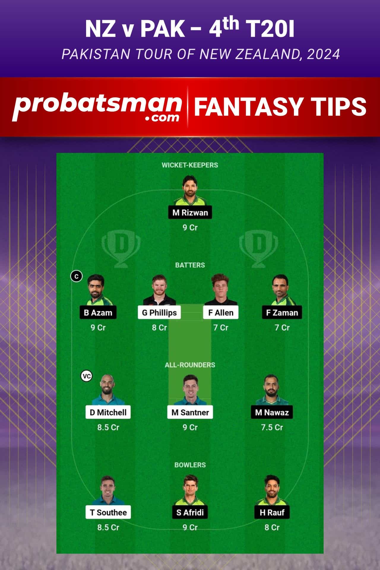 NZ vs PAK Dream11 Prediction - Fantasy Team 2