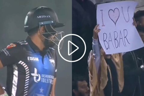 [Watch] Babar Azam Receives Love Proposal From His Fangirl During BPL 2024 Match