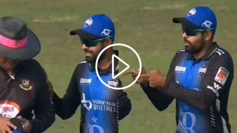 [Watch] Babar Azam’s Hilarious Act With Umpire During BPL Match Goes Viral