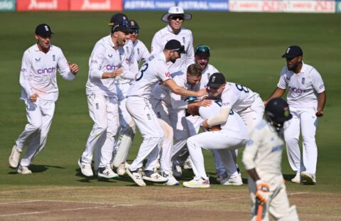 England Cricket Team Celebrating Win Against India