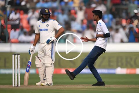 Fan Breaks Security To Touch Rohit Sharma’s Feet