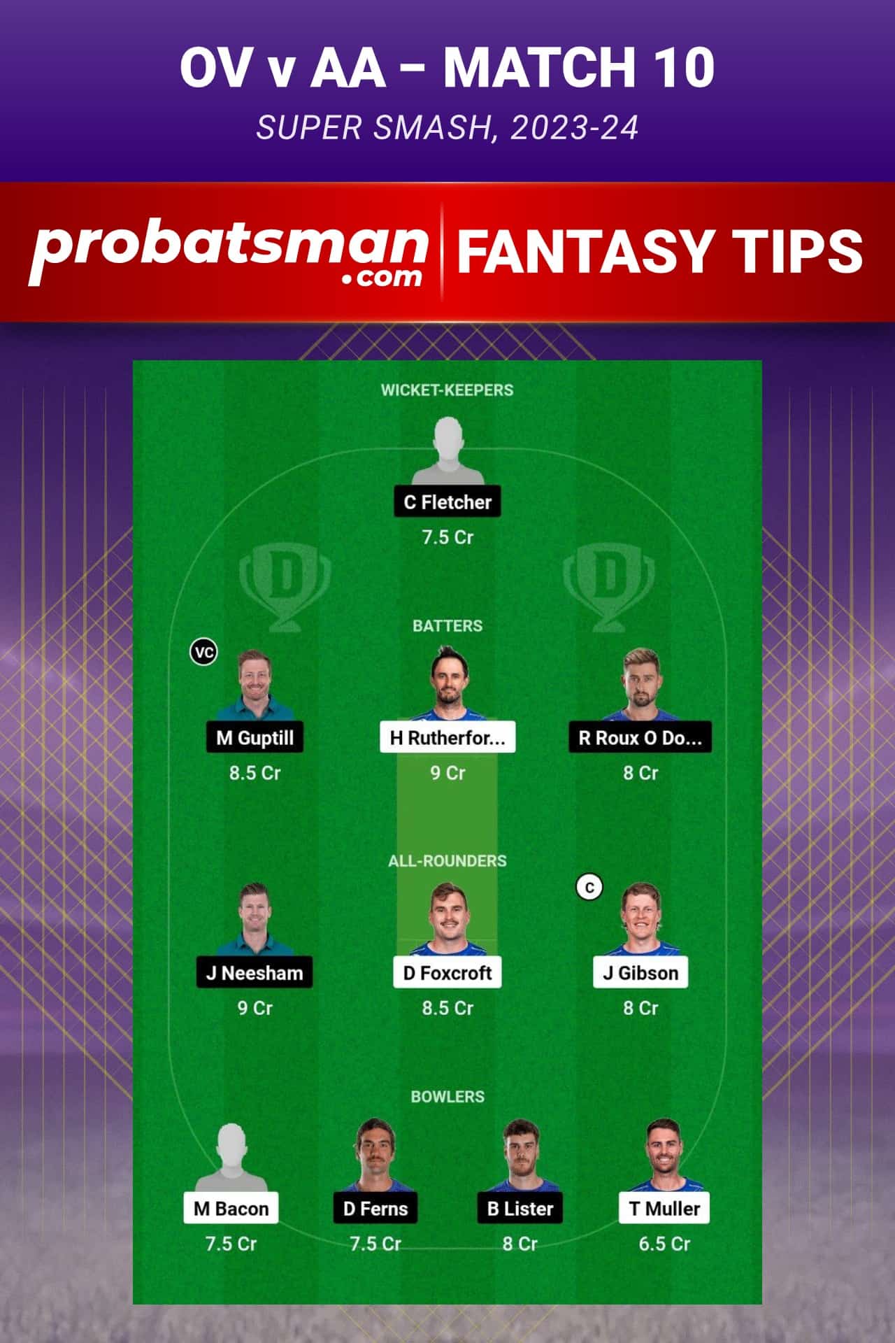 OV vs AA Dream11 Prediction - Fantasy Team 2