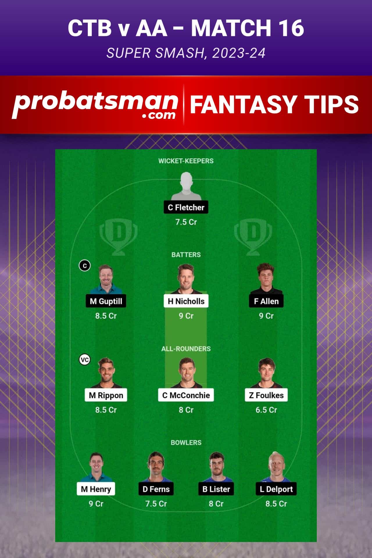 CTB vs AA Dream11 Prediction - Fantasy Team 2