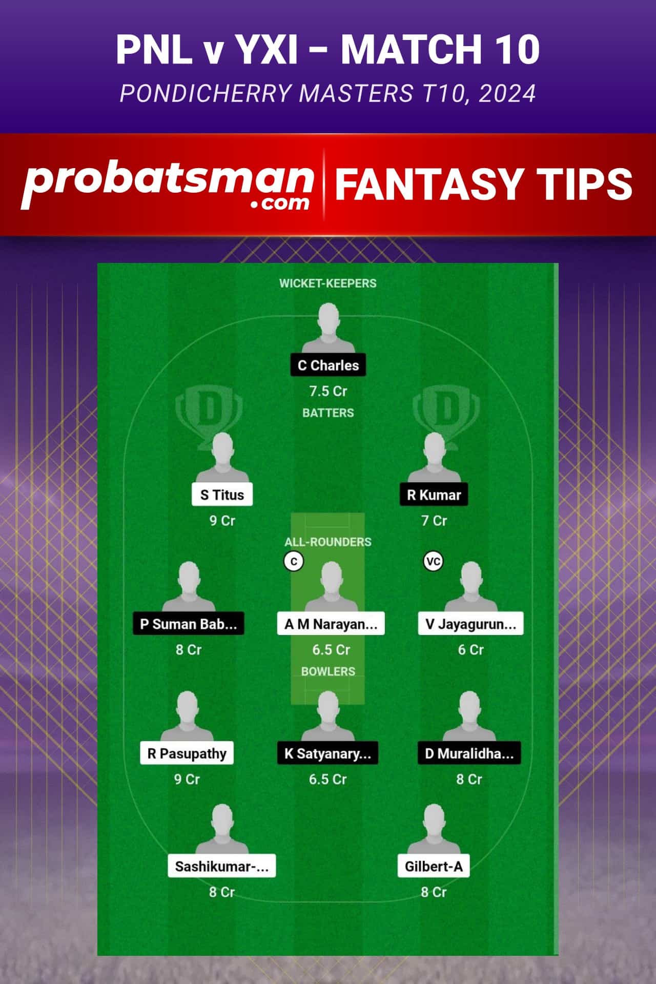 PNXI vs YXI Dream11 Prediction - Fantasy Team 2