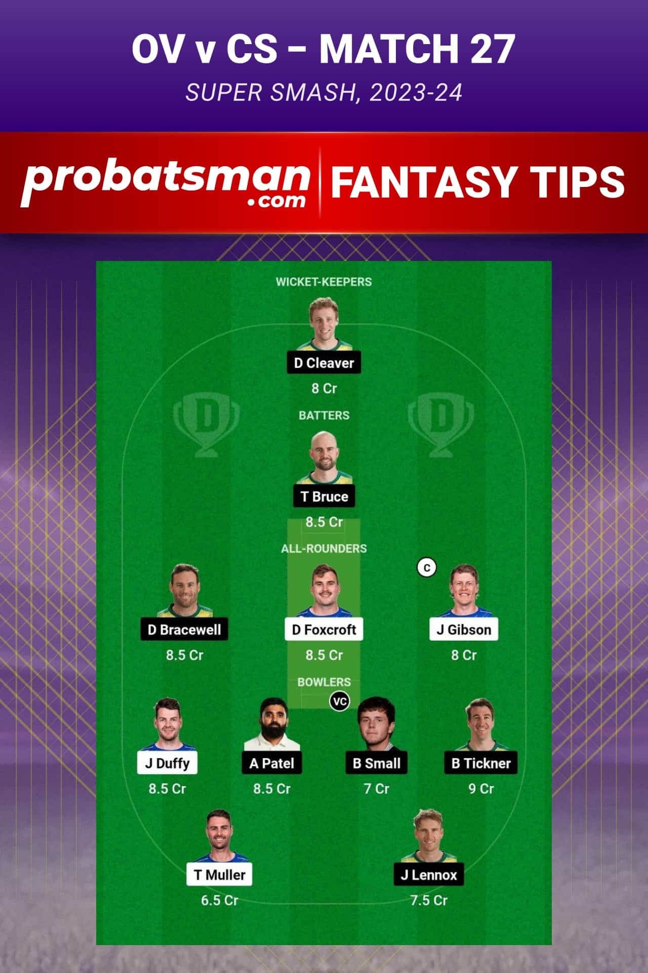 OV vs CS Dream11 Prediction - Fantasy Team 2