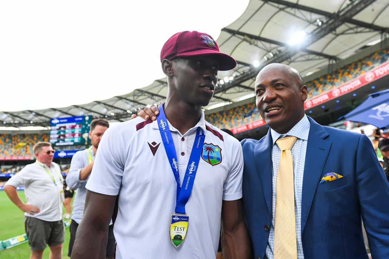 Shamar Joseph and Brian Lara