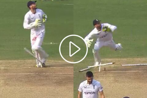 [Watch] Wicket-Keeper Ben Foakes Uproots Stumps While Catching the Ball During 1st IND vs ENG Test