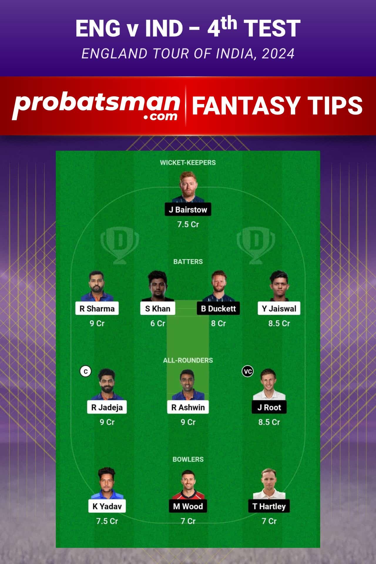 IND vs ENG Dream11 Prediction - Fantasy Team 2