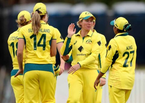 Australia Women Celebrating