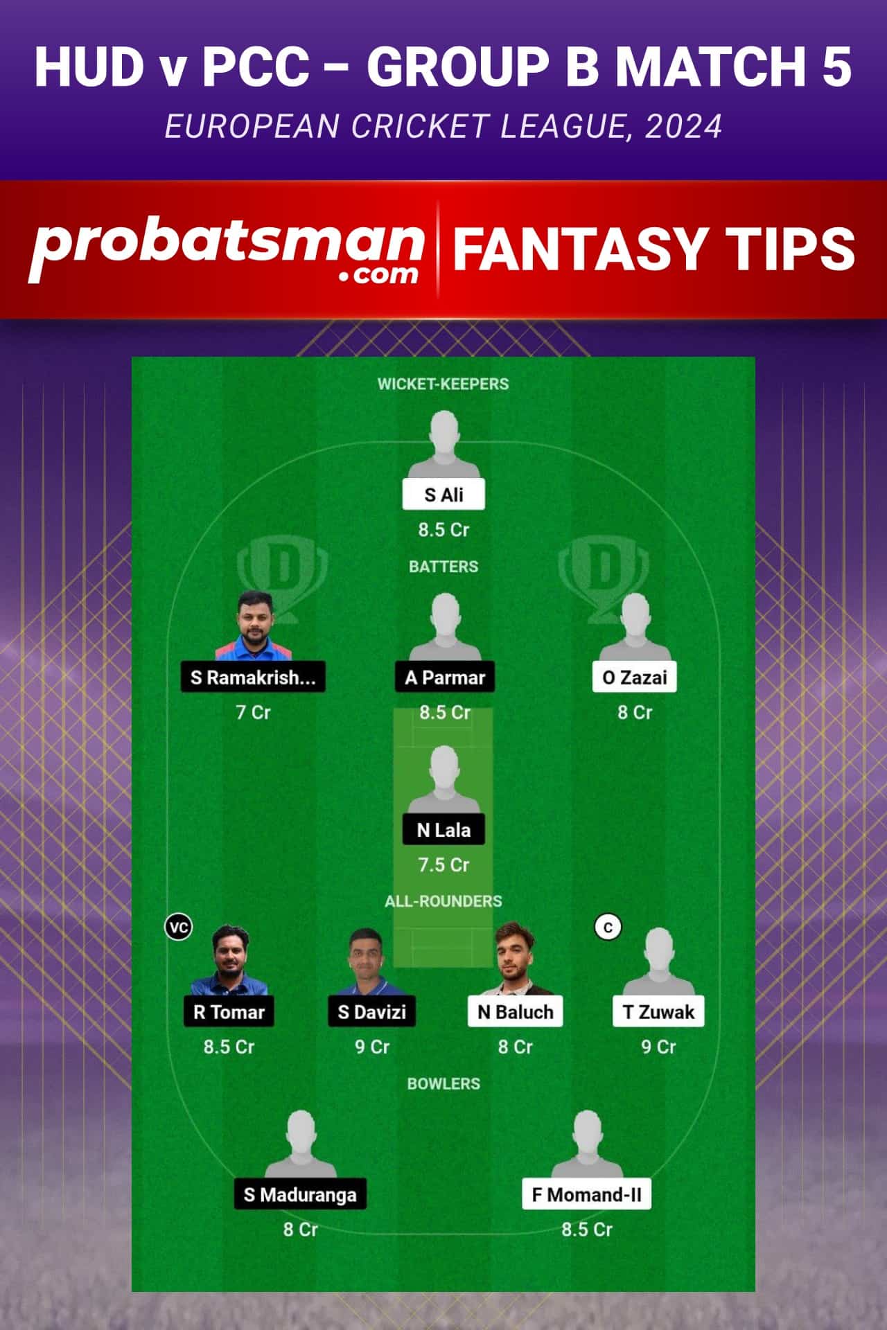 HUD vs PCC Dream11 Prediction - Fantasy Team 2