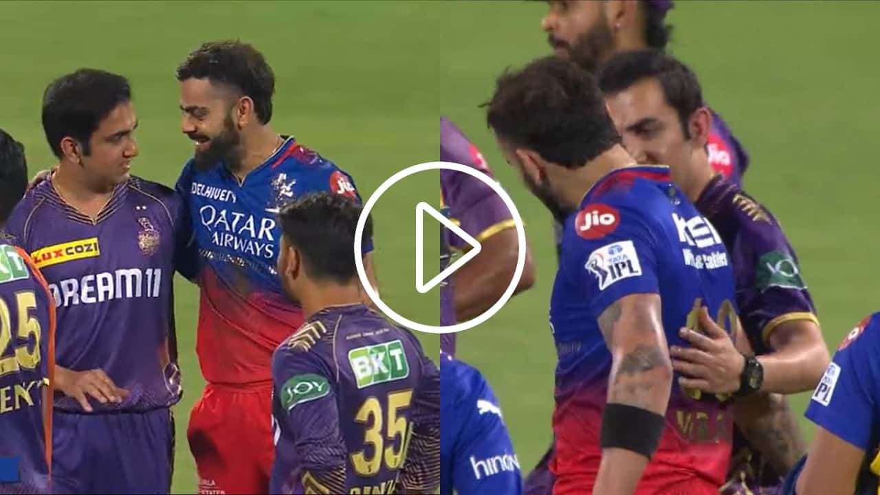 Gautam Gambhir Hugged Virat Kohli durign RCB vs KKR IPL2024 Match