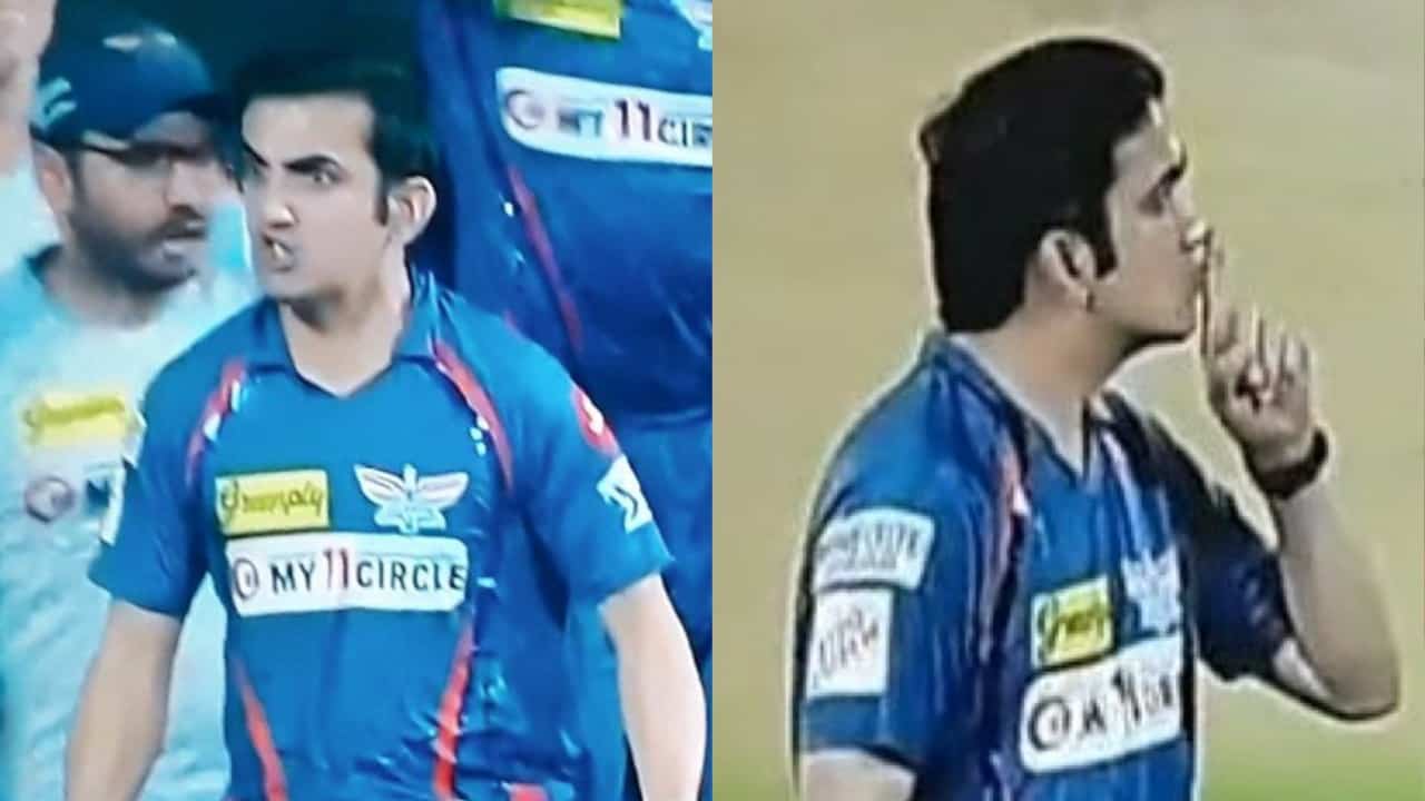 Gautam Gambhir shush gesture in Bengaluru