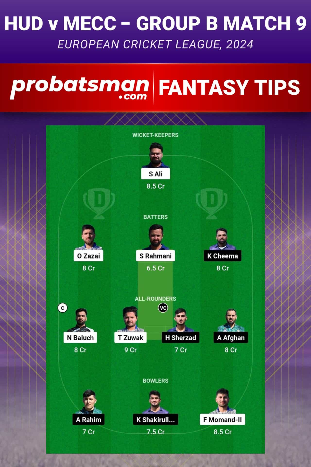 HUD vs MECC Dream11 Prediction - Fantasy Team 2