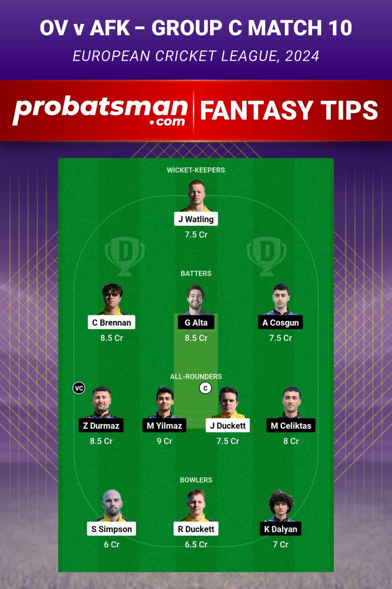 OV vs AFK Dream11 Prediction - Fantasy Team 2