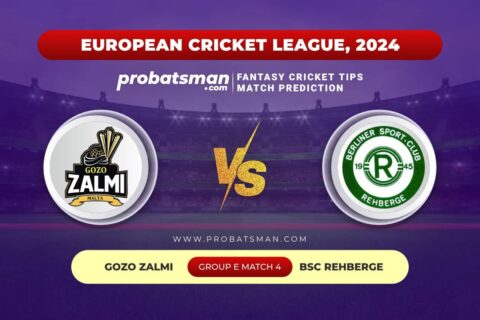 GZZ vs BSCR Dream11 Prediction With Stats, Pitch Report & Player Record of European Cricket League, 2024 For Match 4 of Group E