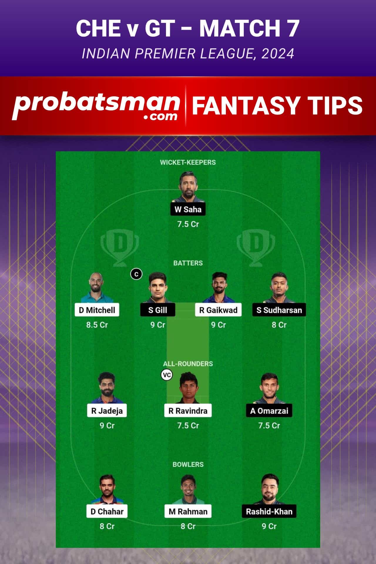 Chennai Super Kings vs Gujarat Titans Dream11 Prediction - Fantasy Team 2