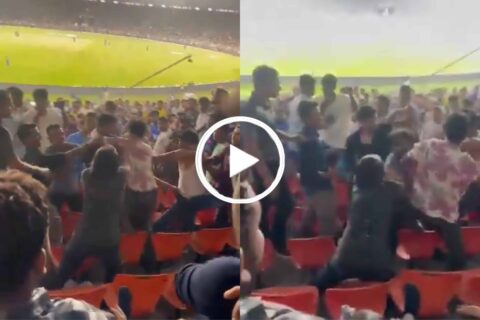 IPL 2024: [Watch] Rohit Sharma Fans Beat Hardik Pandya Fans During MI vs GT Clash, Video Goes Vira