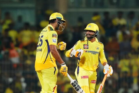 Shivam Dube and Ravindra Jadeja of Chennai Super Kings Celebrating Victory