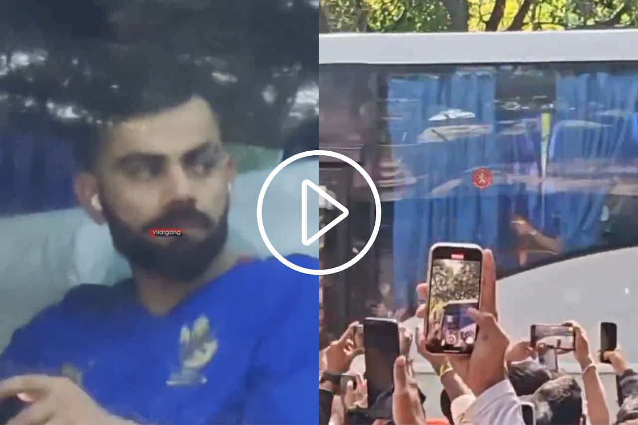 Virat Kohli's Bus Surrounded by Fans During RCB’s Unboxing Event