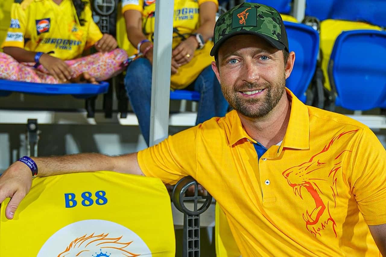 Devon Conway Cheering For CSK From Stands