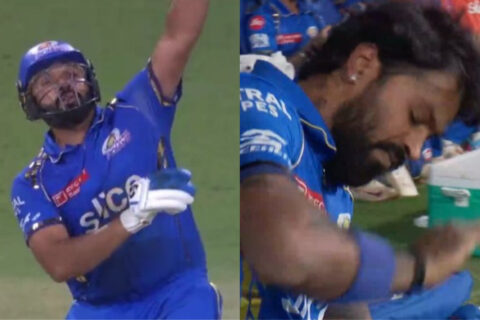 IPL 2024: [Watch] Hardik Pandya’s Heartwarming Reaction to Rohit Sharma’s One-Handed Six