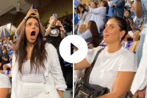 Kareena Kapoor and Neha Dhupia Reaction to MS Dhoni's Sixes during MI vs CSK Match of IPL 2024