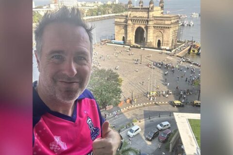 Michael Vaughan in Rajasthan Royals Jersey