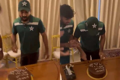 Pakistan Cricket Team Celebrating Mohammad Rizwan 3000 T20I runs