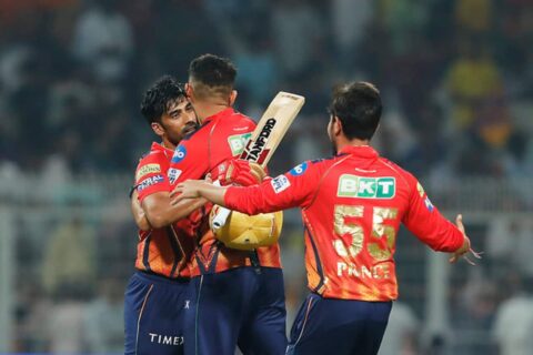 Punjab Kings Players Celebrating Alongside Shashank Singh