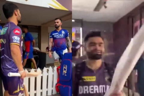 IPL 2024: [Watch] Virat Kohli Gifts Rinku Singh New Bat