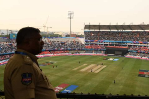 A general View of Cricket Stadium with Security Personel