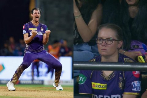 Alyssa Healy spotted chearing for Mitchell Starc during MI vs KKR match of IPL 2024
