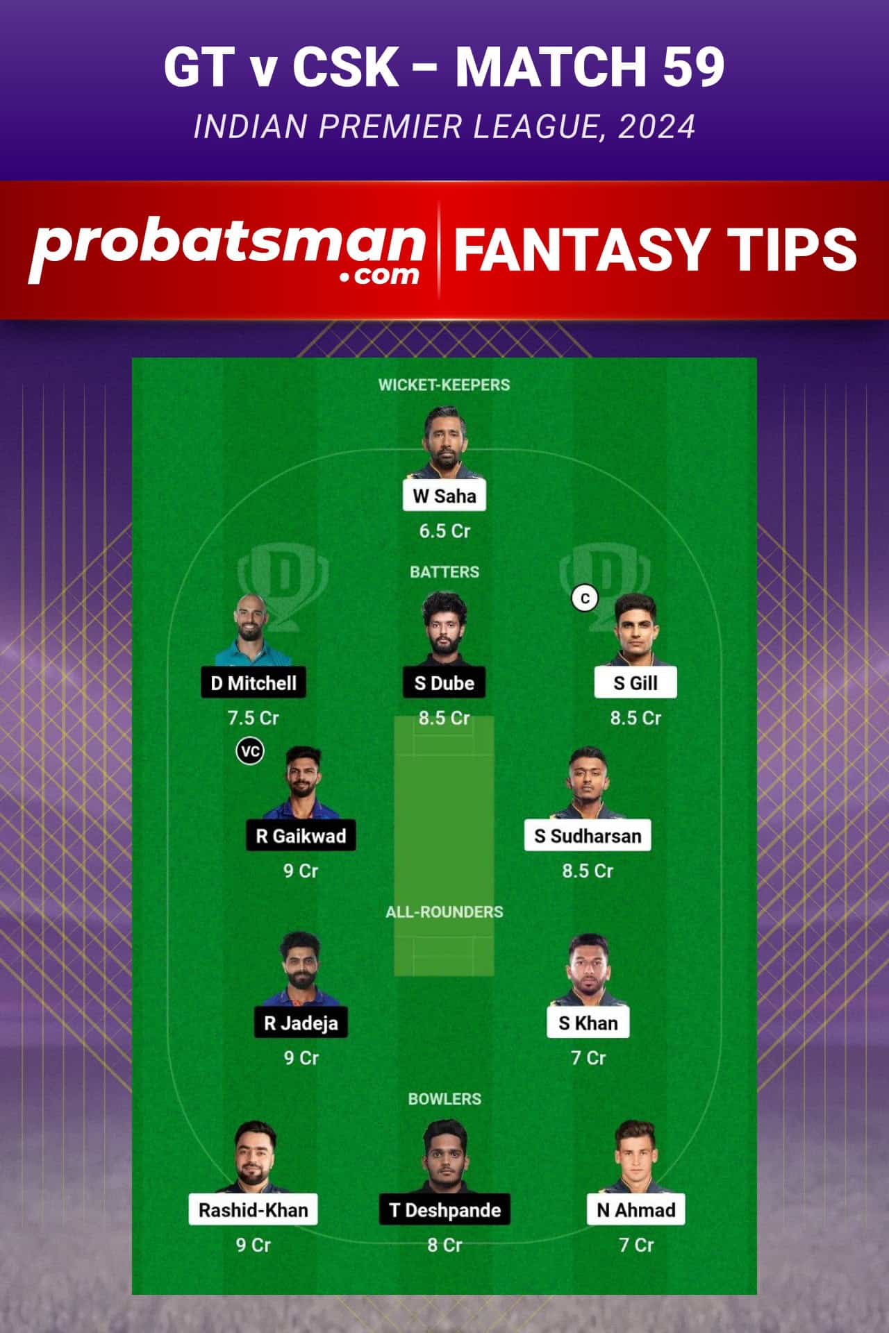 Gujarat Titans vs Chennai Super Kings Dream11 Prediction - Fantasy Team 2