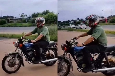 MS Dhoni Enjoys Bike Ride