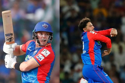 Tristan Stubbs & Kuldeep Yadav of elhi Capitals in IPL 2024