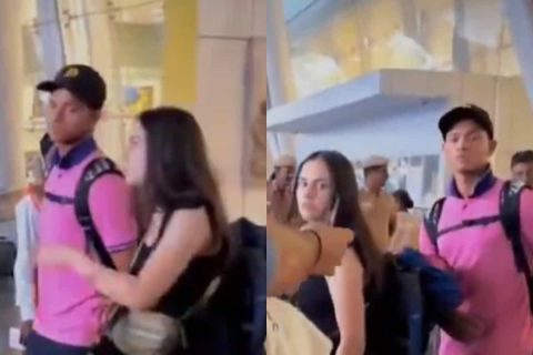 Yashasvi Jaiswal Spotted with Girlfriend Maddie Hamilton at Airport